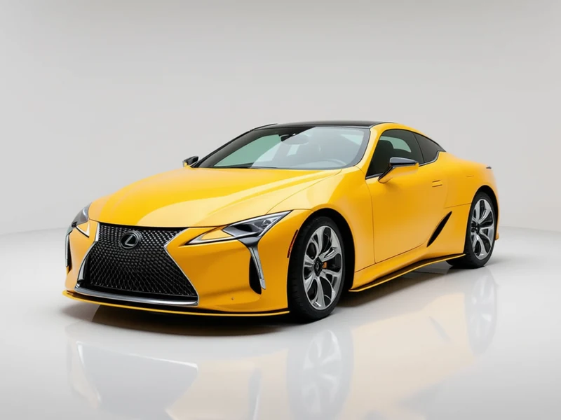 2019 Lexus LC 500 Inspiration Series, yellow, front three-quarter