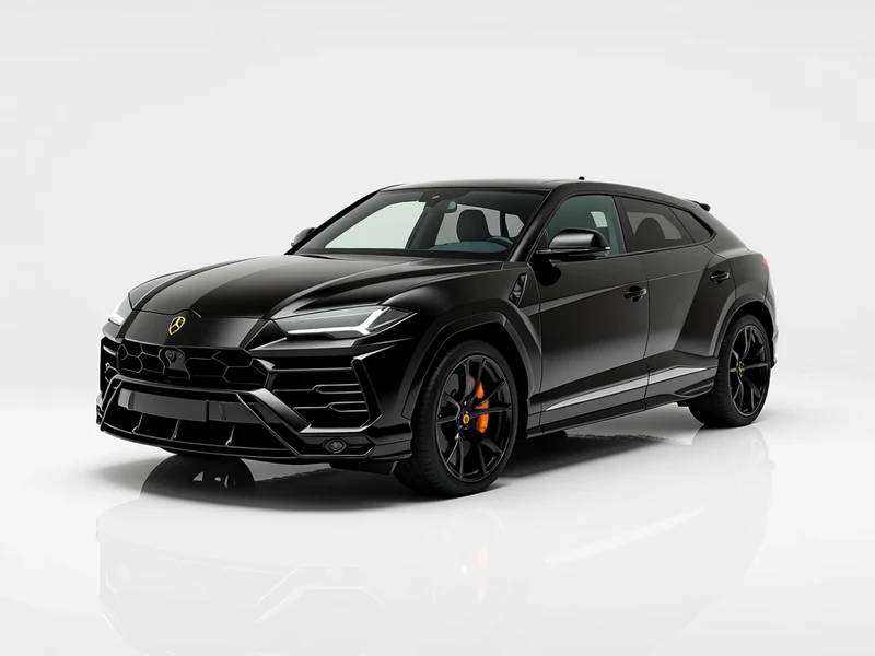 2022 Lamborghini Urus, gloss black, front three-quarter